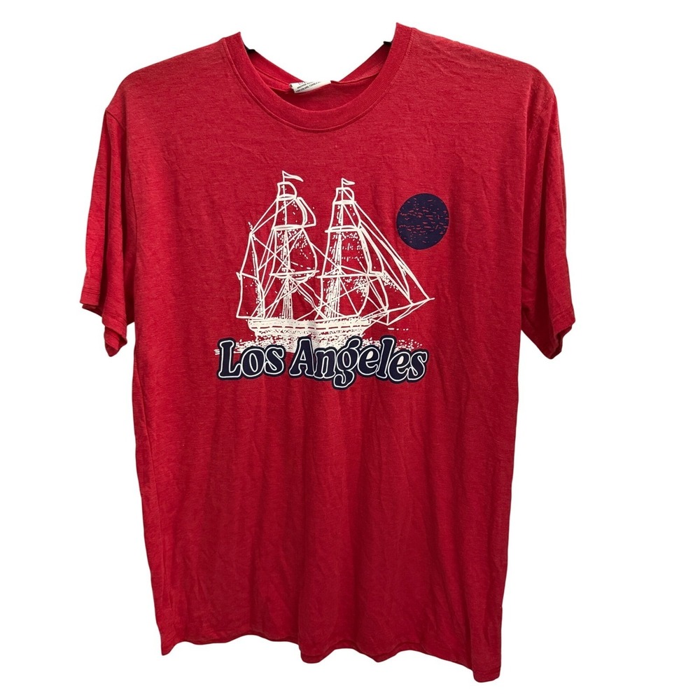 Where I'm‎ From Los Angeles T-Shirt Red Ship Graphic Tee Mens Large NWT